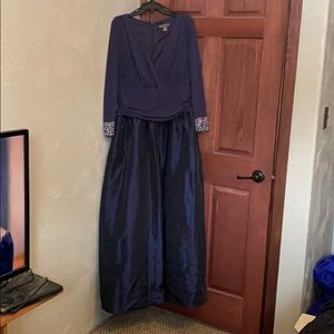 Navy Blue Long Sleeved Dress